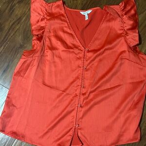 Women's Red Button-Down Top